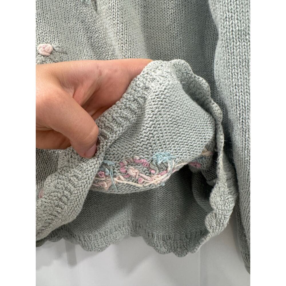 Vintage CSL Pastel Floral Knit Sweater Cottagecore Grandpa Chic Size M - Picture 7 of 10